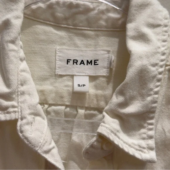 Frame - Gillian Denim Mini Puff Sleeve Shirt Dress Size Small - Picture 5 of 10